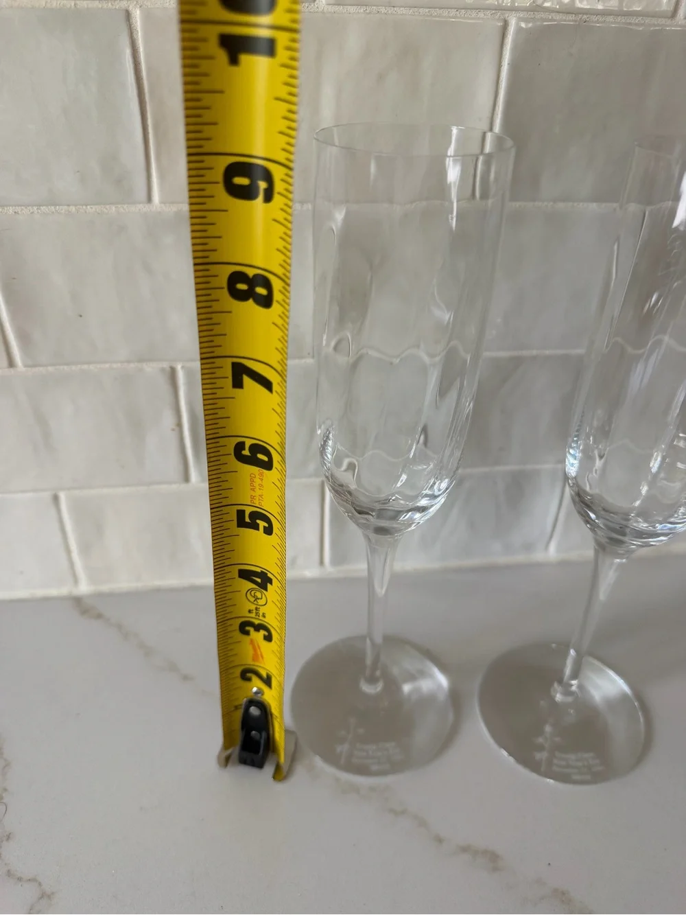 Tiffany & Co. Etched  Champagne Flutes Set of 2 Trump Plaza NYE 1994 388/650